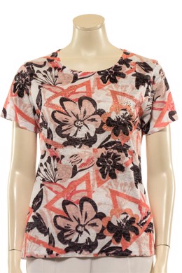 Mudflower T-shirt med coral blomster og små sten